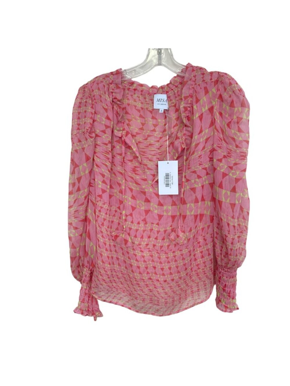 Misa Siena Tie Top Geo Print Pink Size Small NWT - Picture 3 of 9